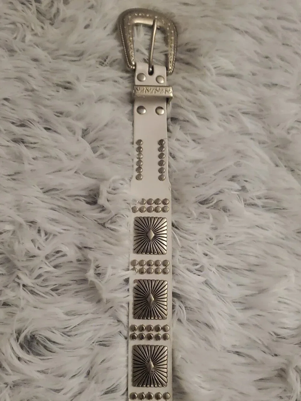 **White Studded Belt**